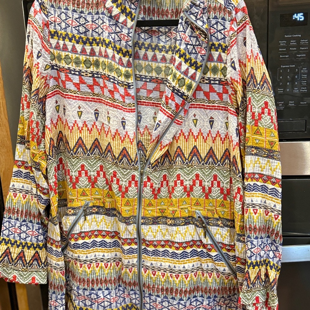 Multiples Multicolor Geometric Utility Shirt/Jacket - Picture 5 of 16